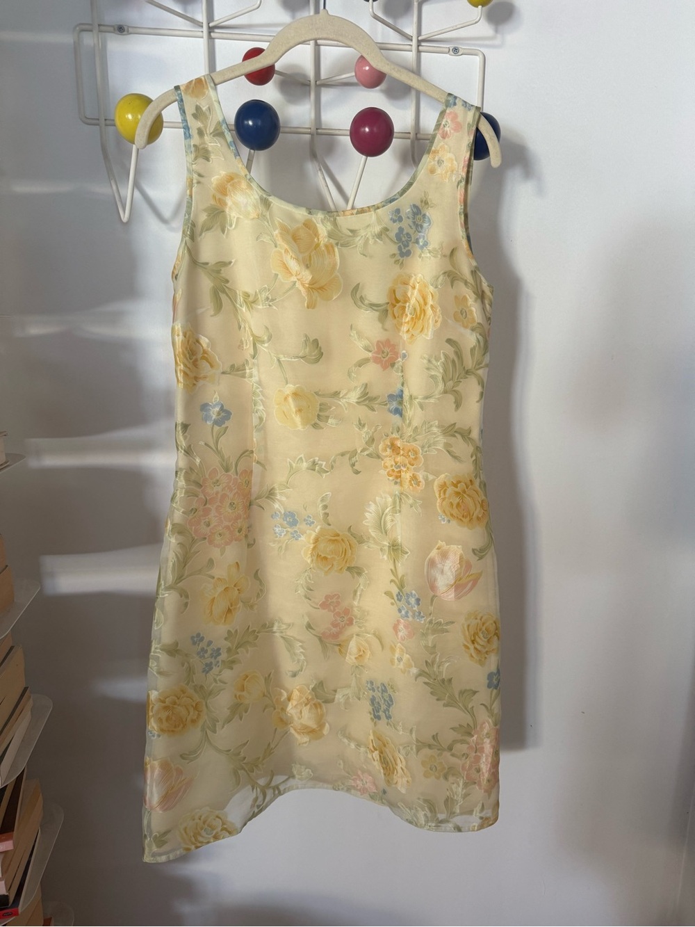 Vintage Ann Taylor Pale Yellow Floral Dress